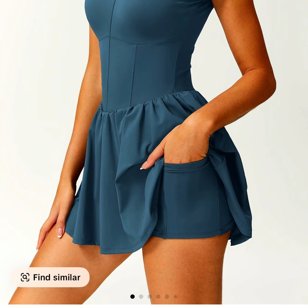 Teal Athletic Dress with Pockets